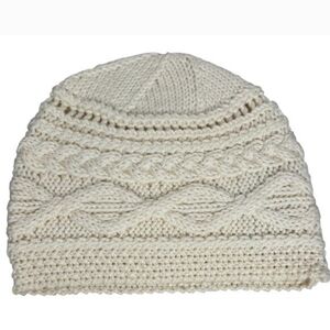VTG 100% merino wool hat cable knit fisherman by Aran Woollen Mills